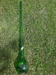 Very Old Huge GREEN MAZZONI WINE BOTTLE ITALIAN GLASS 44 INCHES TALL EUC