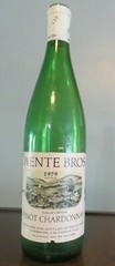 WENTE BROS 1979 VINTAGE CAL..PINOT CHARDONNAY GREEN BOTTLE FINE WINE SINCE 1883