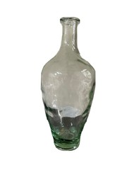 Glass Demijohn Bottle – Wavy Glass Bottle – Antique Demijohn – Light Green Glass