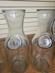 Lot Of 4 Vintage Paul Masson Since 1852 36 oz Glass Carafe Decanter Milk Bottle
