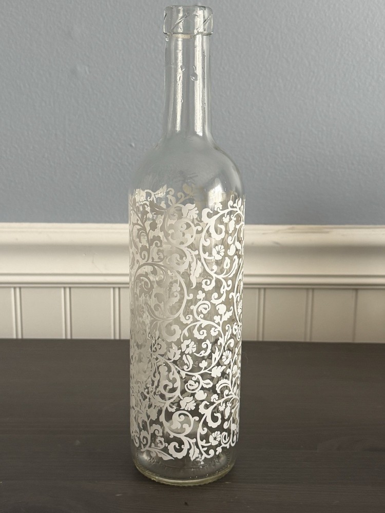 Vintage Printed Designs Artwork Wine Bottle