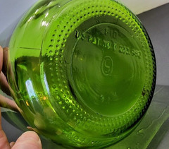 Vintage USA Green Glass 1/2 Gallon Bottle Decanter #810 No lid