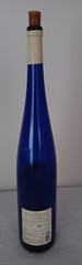 VINTAGE 2010 COBALT BLUE JOHANN FALKENBURG GLASS WINE BOTTLE 19&Prime; TALL WITH CORK