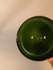 Asymmetrical Dark Green 750ml Empty Wine Bottle 12&Prime; Vintage Hourglass Shape EUC