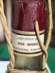 VINTAGE Empty 1971 Chianti Wine Bottle With Rattan Wrap Quart Bottle!