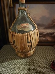 RARE Vintage 1961 Pellegro Suali CHIANTI Rattan Wrap (Empty)