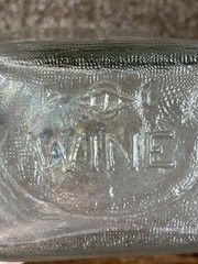 Vintage Clear Ribbed Glass 1/2 Gallon Wine Bottle