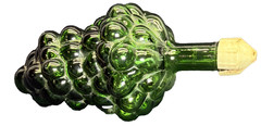 Green Glass Grapes Bunch Wine Bottle Plastic Lid Vintage