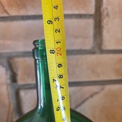 Vintage Emerald Green Glass Flask Style Wine Bottle 8.5&Prime; Tall