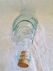 Vtg Empty Italian Fish Shaped Wine Bottle 10” Grn Pescevino Glass Beach Nautical