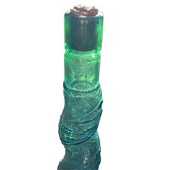 Vtg Empoli 34” Tall Glass Green Bottle Italy Chianti Swirl Cork Label Basket