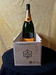 Empty VeuveClicquotBrutChampagne Jeroboam 3L Bottle w/ Wooden PresentationCase