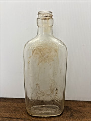 Vtg Wine Bottle Clear Embossed Grape Vine 4/5 Pint 1055 8.5 Inch Tall
