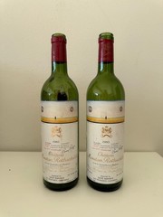 Chateau Mouton Rothschild 1983, Two 750ml Empty Bottles Bundle, No Cork