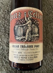 RARE VINTAGE HEITZ CELLARS ST. HELENA, CA CELLAR TREASURE PORT EMPTY WINE BOTTLE