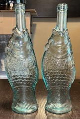 Vintage 1970’s Set Of 4 Pescevino Fish Shaped Wine Bottles From Italy