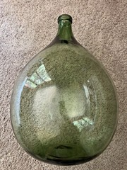 🇺🇸Demijohn 56 Wine Carboy Huge Green Glass Bottle 25.5&Prime; Tall 17.5&Prime; Wide🇺🇸