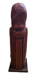 VTG Figural Hand Carved Wood Bottle Wine Case Knight Monk Safe Secret Religious