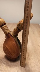 Vintage leather bottle for wine or spirits. Italy. 1980s