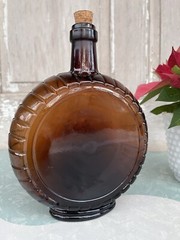 Vintage Dark Amber Vinex Wine Bottle Round Bango Cork Stopper