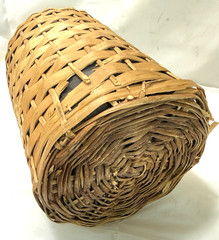VTG Wicker Covered Demijohn Liquor Bottle Original Partial Spanish Label Mexico