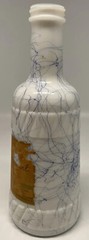 Welches Hazel Atlas Blue Drizzle Molk Glass Wine Bottle