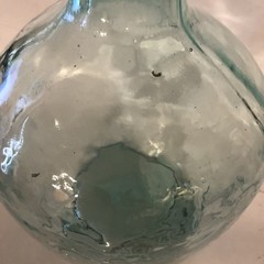 Recycled Glass Dame Jeanne Demijohn Style Bottle Green Carboy Wine Vtg Vase 12”