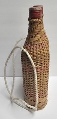Vintage Double Wine Woven Wicker Demijohn Style, Wine Bottles Empty