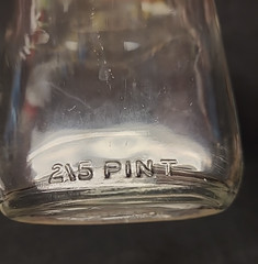 Vintage 2/5 Pint Wine Flask Bottle, Unmarked, 6.75&Prime; Clear, Screw Top