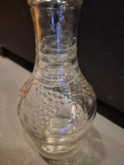 1933 Owens-Illinois Glass Company Liquor Wine Decanter Embossed Grapes Leaf VTG