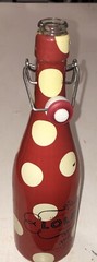 Lolea No.1 Red Polka Dot Sangria Wine Bottle/Empty/Nice Decor for Bar