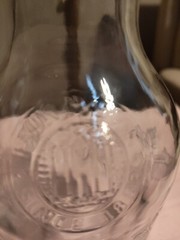 Vintage Paul Masson Since 1852 ~ 36 oz Glass Carafe Decanter Grape Leaf Design