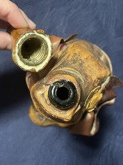 VINTAGE VETROPELLE LEATHER WRAPPED ELEPHANT WINE BOTTLE ITALY