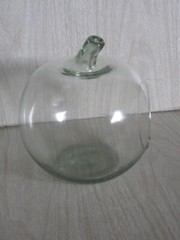 Glass Demijohn Carboy Apple Pumpkin Shaped Wine Jug Terrarium Planter 6.5&Prime;