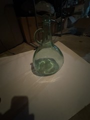Vintage Almaden Vineyards Green Glass Round Handled Wine Jug Decanter