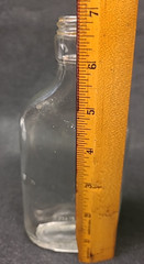 Vintage 2/5 Pint Wine Flask Bottle, Unmarked, 6.75&Prime; Clear, Screw Top