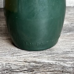 Vintage J M Da Fonseca Azeitao Green Painted Glass Bottle