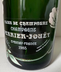 1985 VINTAGE HAND-PAINTED PERRIER-JOUET CHAMPAGNE BOTTLES-A PAIR