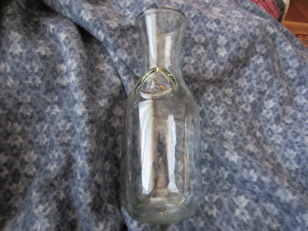 VINTAGE CLEAR GLASS WINE CARAFE BOTTLE PAUL MASSON “SINCE 1852&Prime; 1 LITER