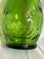 Vintage 1970s Gallo Flavor Guard Glass 4/5 Qt Green Wine Bottle Grapes