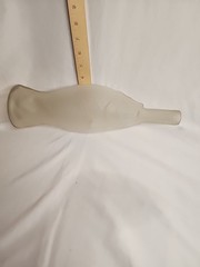 Vintage Frosted Glass Fish Shaped Bottle 14&Prime; Tall.