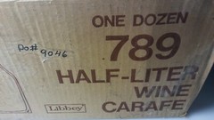 Vintage BEAUVIGNOT VINS DE FRANCE Glass Wine Carafe Vineyard Case OF 12 In Box