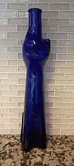 Vintage Cobalt Blue Glass Cat Bottle – Moselland Happy Cat German Riesling