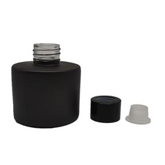 PCS Reed Diffuser Bottle, Empty Matte Black Glass Jar with Black Round 4