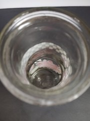 Vintage Paul Masson Glass Wine Bottle Pink Floral Checkered Band Multi-Color
