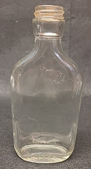 Vintage 2/5 Pint Wine Flask Bottle, Unmarked, 6.75&Prime; Clear, Screw Top