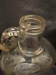 Vintage Owens Illinois Glass Wine Jug Strap Cap PA Seal Grapes Half Gal