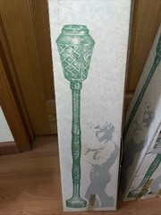 Rare Vintage Italian Green Glass Tall Chianti Wine Bottle Decanter w Lantern NOS
