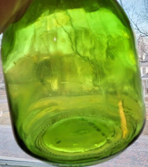 Vintage USA Green Glass 1/2 Gallon Bottle Decanter #810 No lid