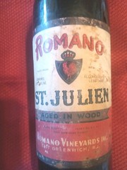 Romano Winery.E.Greenwich. Rhode Island. 1920s Wine Bottle.Scarce.Labelled.